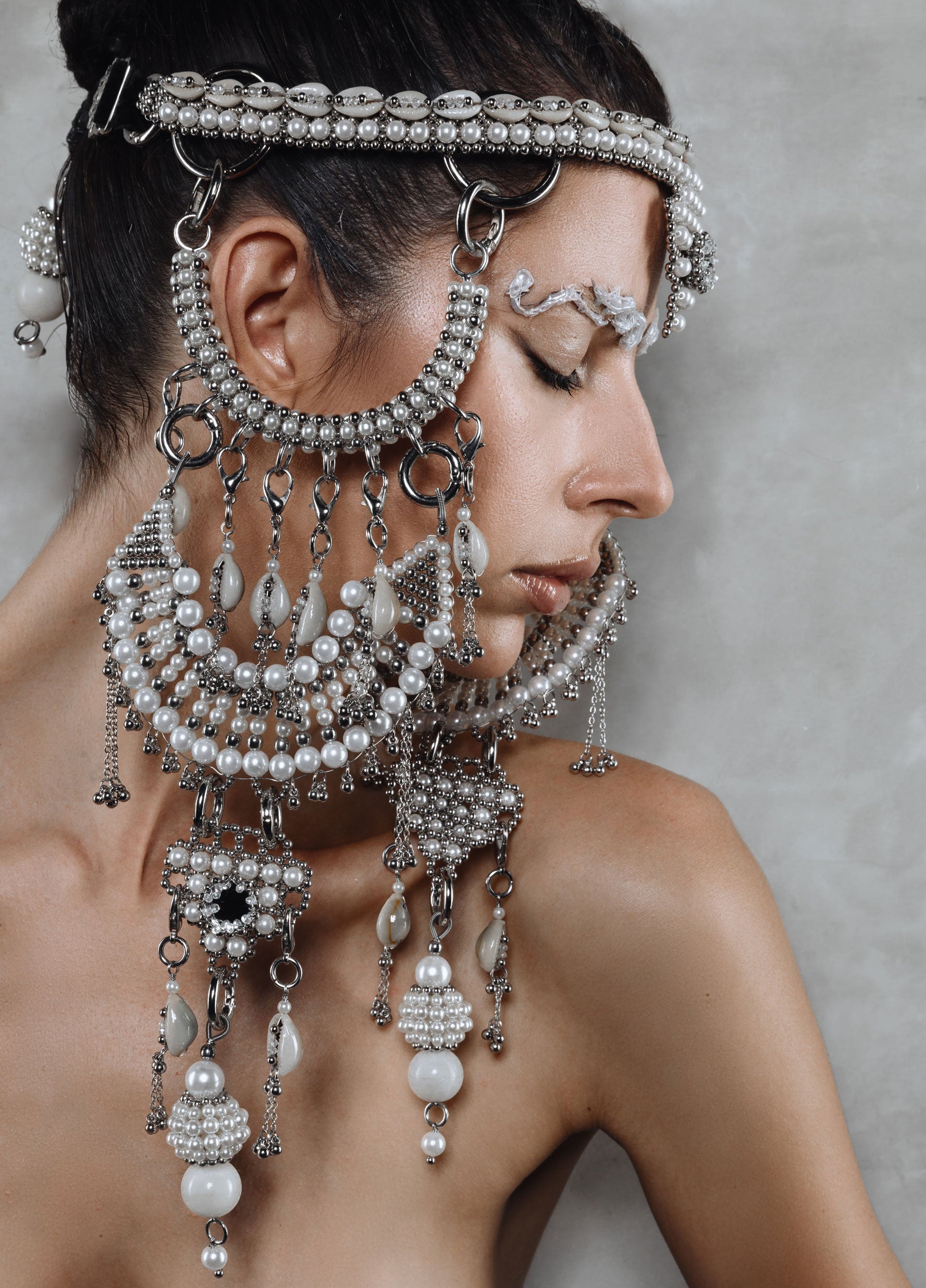 Rushi Headpiece System in Pearl