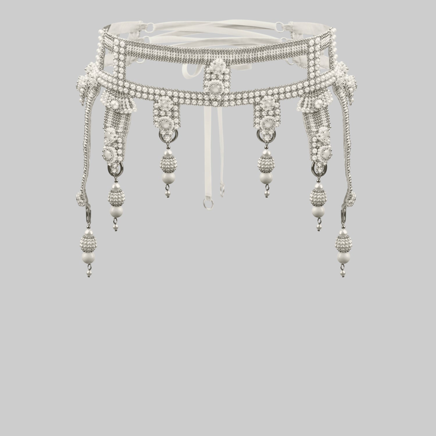 Pearl Amaya Garter Belt with Medallions