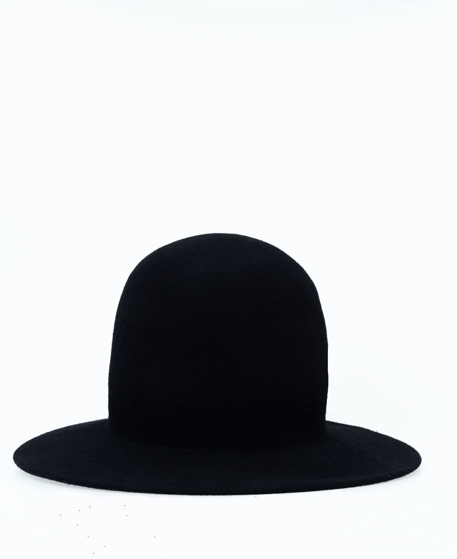 Men's Erykah Domed Hat in Black Wool Felt