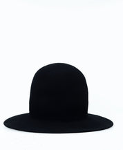 Men's Erykah Domed Hat in Black Wool Felt