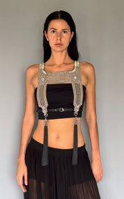 Artemisia Mesh Top with Four Tassels