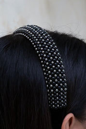 Amaya Bow Head Band in Jet Black