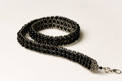 Jet Black Beaded Hatband