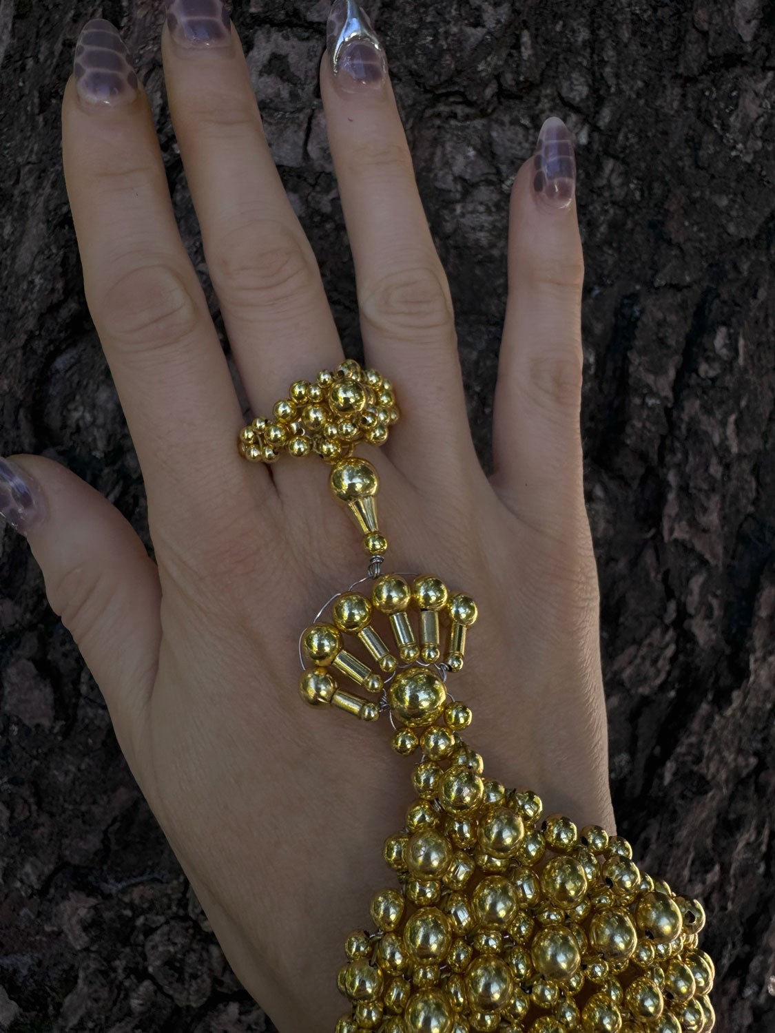 Mata Hari Ring & Hand Jewelry, 22K Gold Wash