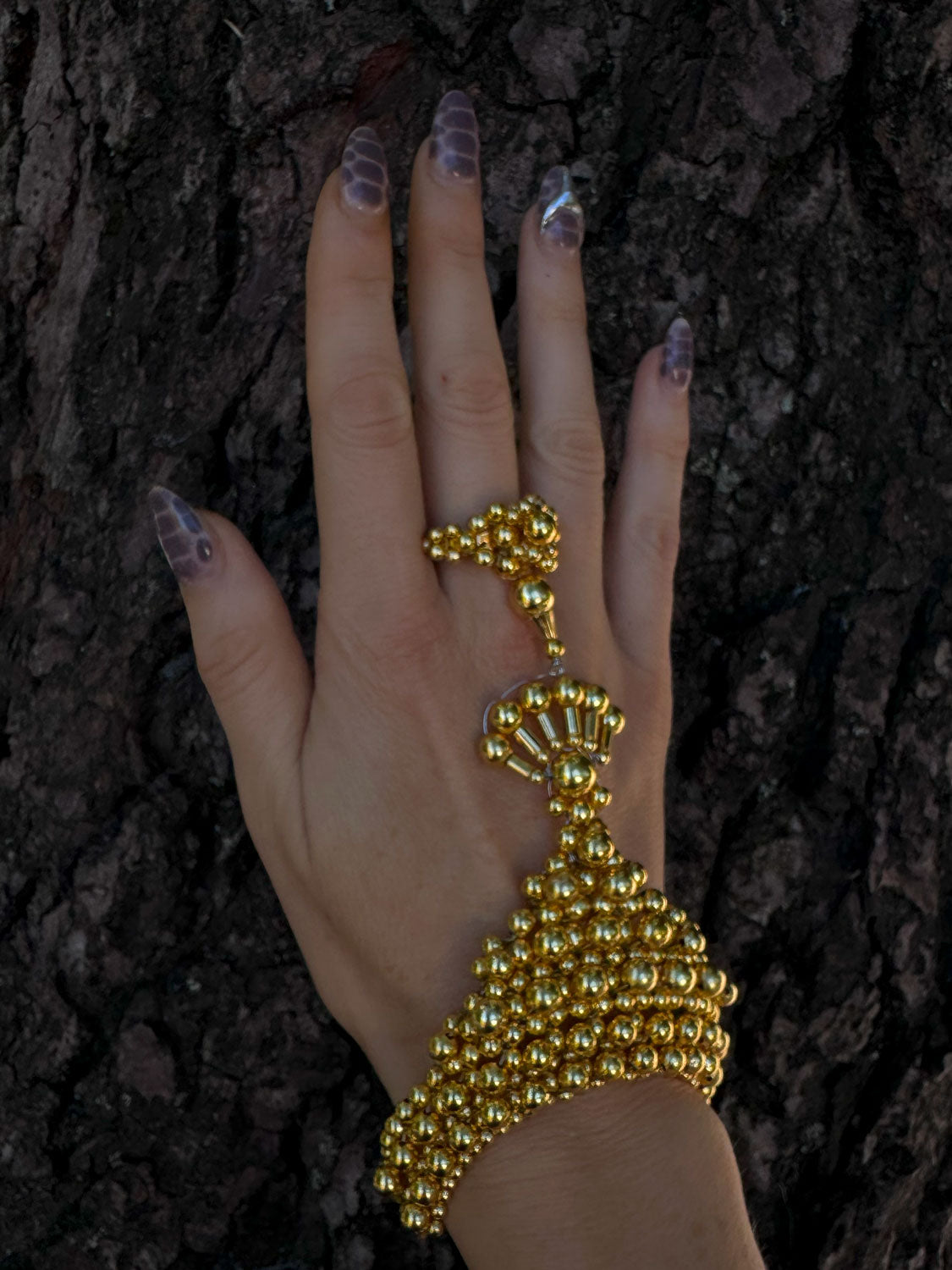 Mata Hari Ring & Hand Jewelry, 22K Gold Wash