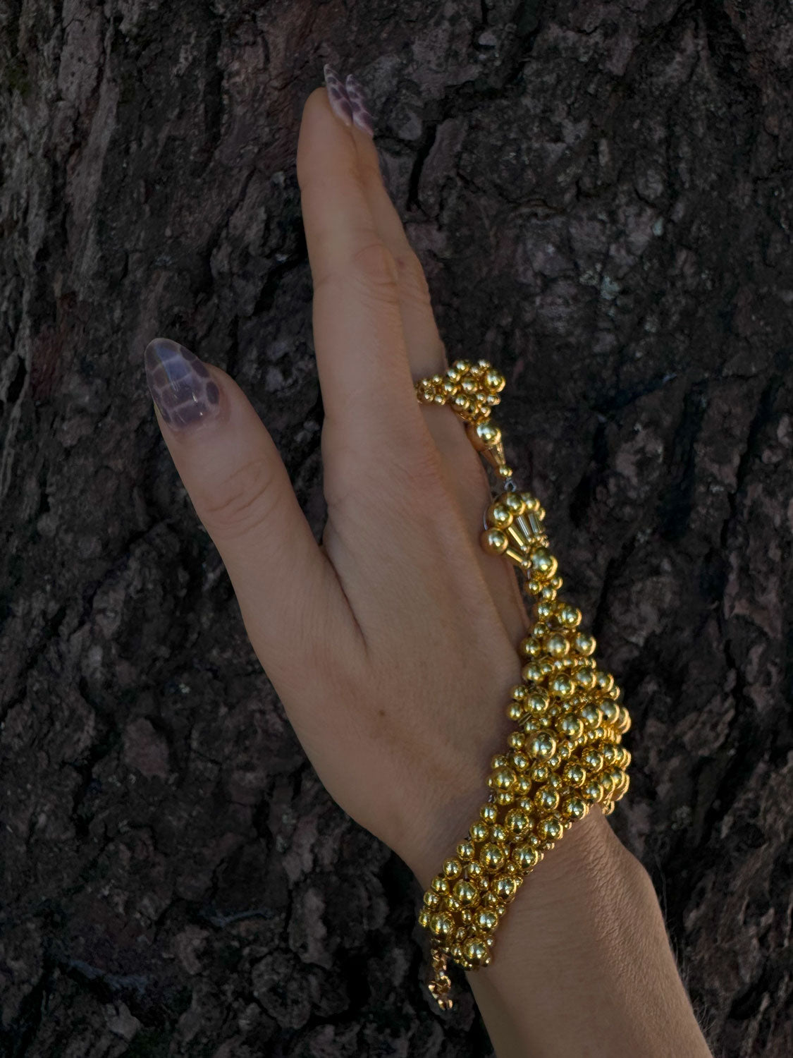 Mata Hari Ring & Hand Jewelry, 22K Gold Wash