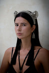 jas headband in silver on model